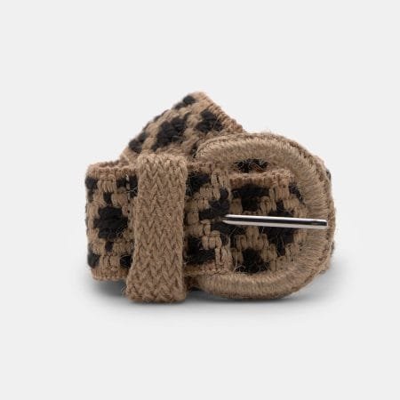 Geometric raffia belt