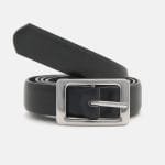Faux leather black belt