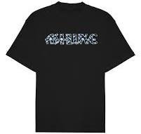 black tee with dtp print only worn once